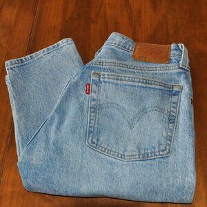 Levi's 501 Button Fly Big E High-rise Skinny Jean Faded Blue W24 L28